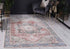 Distressed Vintage Cezanne Terracotta Blue Washable Rug