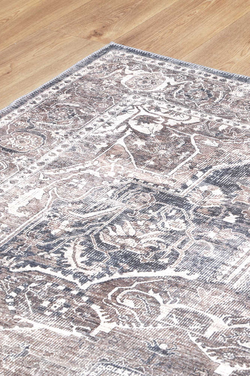 Distressed Vintage Kendra Ash Runner Rug