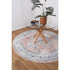 Pissarro Terracotta Blue Round Washable Rug