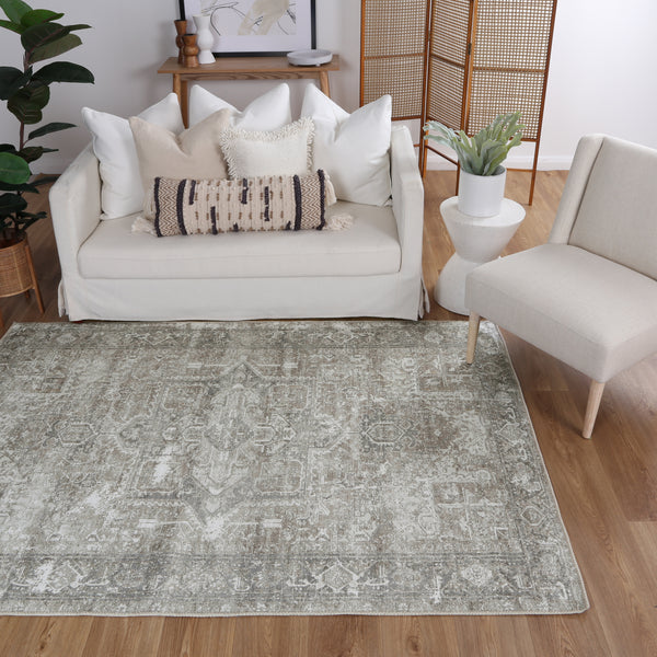 Nuzi Neutral Washable Rug