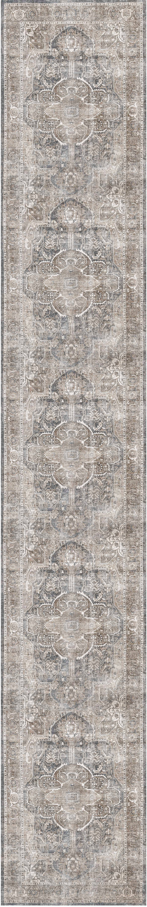 Distressed Vintage Kendra Ash Runner Rug