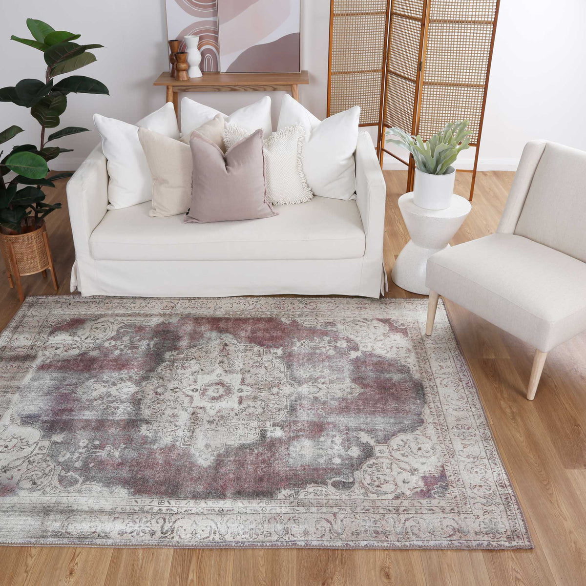 Isin Violet Washable Rug The Rug Collective
