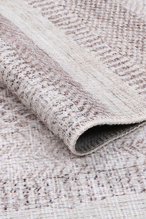 Mojave Lines Desert Beige Washable Rug